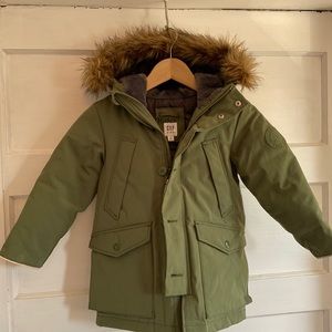 Gap Kids (XS) army green winter parka